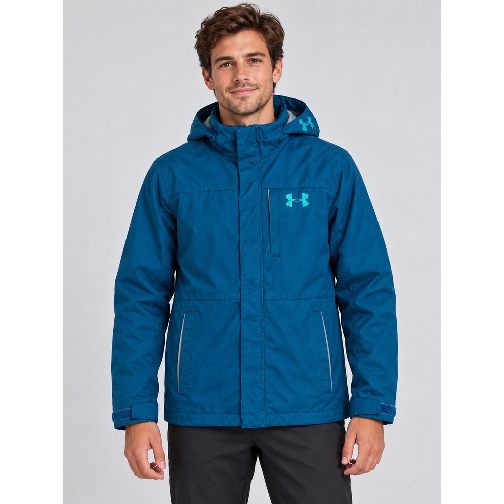 Under Armour Storm 2 Hooded Jacket Blue Fleece Lined Youth Medium YMD JM M
